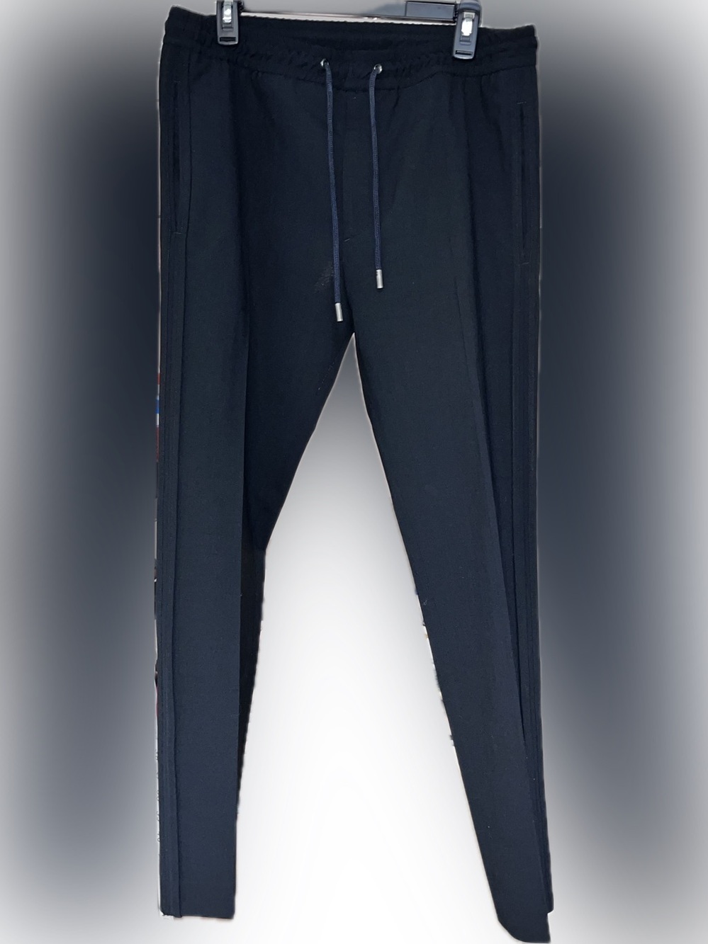 NWOT diesel Black gold Drawstring Casual Pants tuxedo stripe super high quality